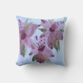 花の水彩花柄スロー枕 クッション (正面)