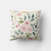 花の水彩葉 クッション (裏面)
