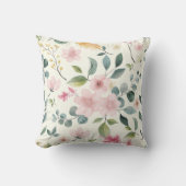 花の水彩葉 クッション (正面)