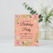 花の水彩誕生日ポストカード ポストカード (スタンド正面)
