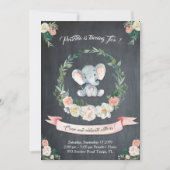 花の水彩象の招待状、ベビー2歳 招待状 (正面)