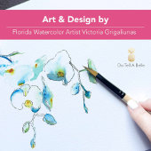 花の水彩 ブルー オーチッド ご挨拶 シール