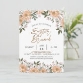 花の水彩 春のイースター ディナー 招待状 (スタンド正面)