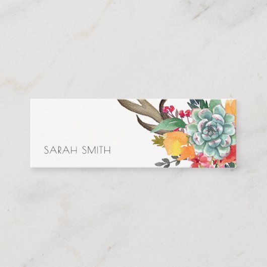 花の水気が多い枝角のボヘミアの魅惑の住所 スキニー名刺 (正面)