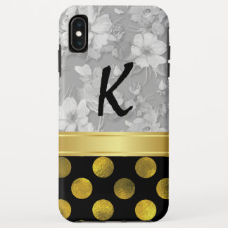 花の水玉模様模様（モノグラム） iPhone XS MAXケース