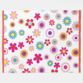 花の水疱 フリースブランケット (正面(横))