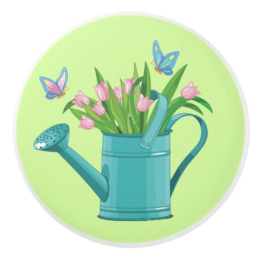 花の水缶セラミックプルまたはノブ セラミックノブ (正面)