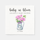 花の水色のジャグ – ベビー開花 スタンダードカクテルナプキン (正面)