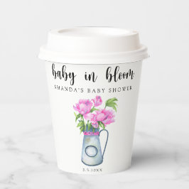 花の水色のジャグ – ベビー開花 紙コップ