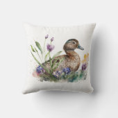 花の水色アヒル クッション (裏面)