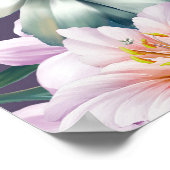 花の水色イラストレーション。ビッグセットウォーターコロ ポスター (角)