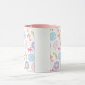 花の水色ソフトピンク、青、ロマンチック マグカップ (中央)