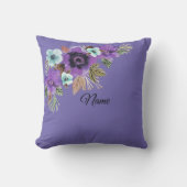 花の水色明るいロマンチックなフローラリースb クッション (正面)