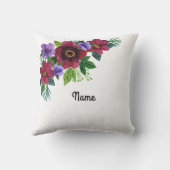 花の水色明るいロマンチックなフローラリースb クッション (裏面)