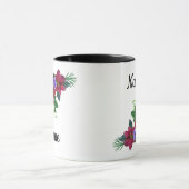 花の水色明るいロマンチックなフローラリースb マグカップ (中央)