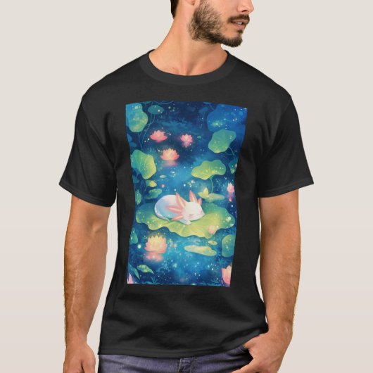 花の池のウーパールーパー 甘美な逃避行 Tシャツ (正面)