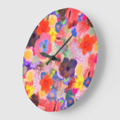 花の油 ラージ壁時計 (傾斜)