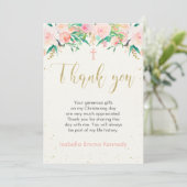 花の洗礼または命名式のお礼カード 招待状 (スタンド正面)