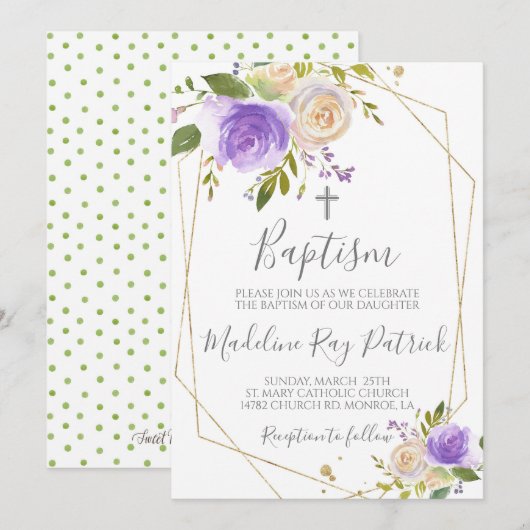 花の洗礼 招待状 (正面/裏面)