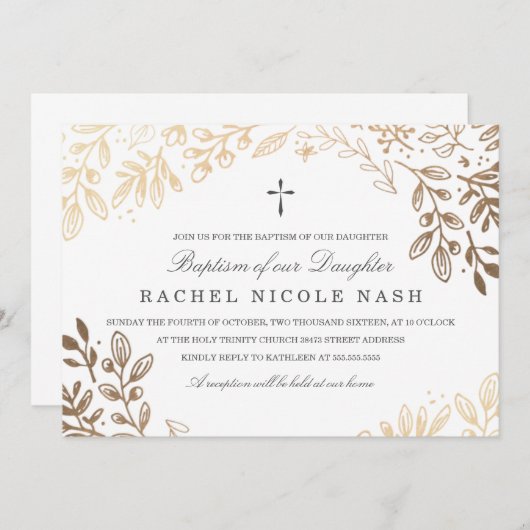 花の洗礼 招待状 (正面/裏面)