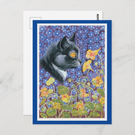 花の海に入ったLouis Wainアートポストカード ポストカード (正面/裏面)