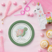 花の海亀ベビーシャワー ペーパープレート (パーティー)