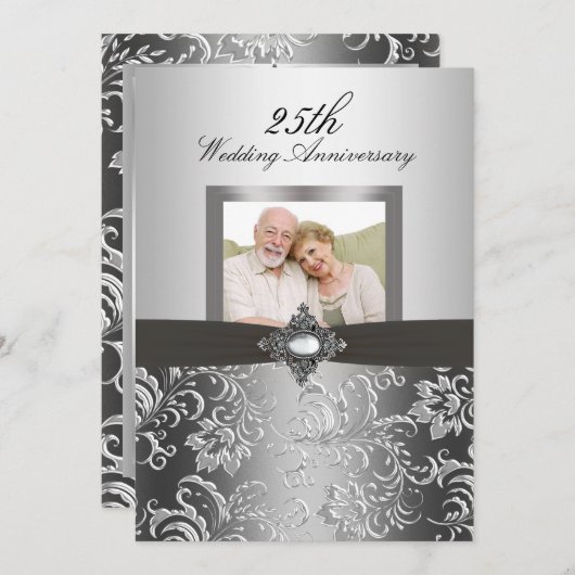 花の渦写真 50周年結婚記念日招待状 招待状 (正面/裏面)