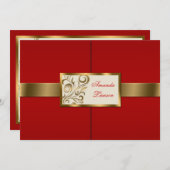 花の渦巻きの招待状 招待状 (正面/裏面)