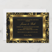 花の渦巻きリボン写真 50周年記念結婚式 招待状 (裏面)