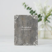 花の渦巻きレースの木のカントリーウェディング 招待状 (スタンド正面)