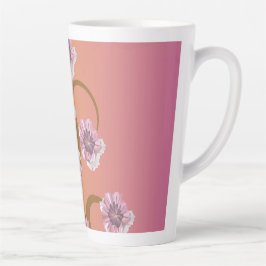 花の渦巻く木 カフェラテマグ