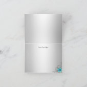 花の渦巻のティール(緑がかった色)の銀の菓子16のサンキューカード サンキューカード (内部)