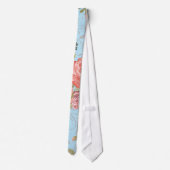 花の渦巻の生きている珊瑚のばら色の花束 ネクタイ (裏面)