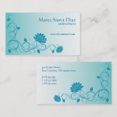 花の渦巻の端の名刺 名刺 (正面/裏面)