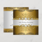 花の渦 50周年結婚記念日招待状 3 招待状 (正面/裏面)