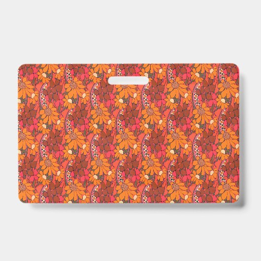 花の溝状の花 バッジ (正面)