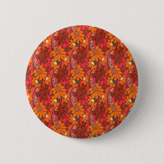 花の溝状の花 缶バッジ (正面)