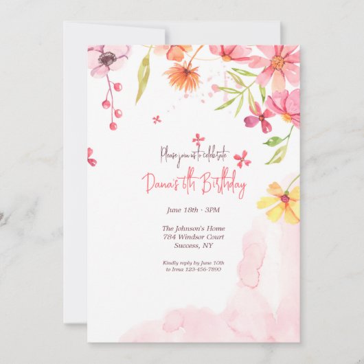 花の滝 招待状 (正面)