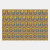 花の激し芸術品を気取ったさと明るい包み紙 ラッピングペーパーシート (正面3)