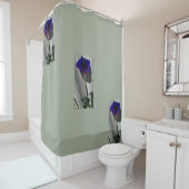 花の灰色のシャワー・カーテン シャワーカーテン (インサイチュ)