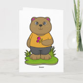 花の熊 カード (裏面)