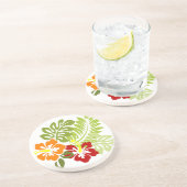 花の熱帯葉のハイビスカスHawaii Red Orange. コースター (側面)