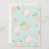 花の熱気の気球のベビーシャワーの招待状の女の子 招待状 (裏面)