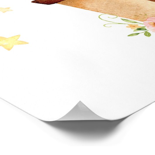 花の熱気球 キュートなクマの冒険が待っている ポスター (角)