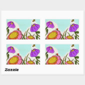 花の牧草地のシール 長方形シール (シート)