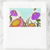 花の牧草地のシール 長方形シール (バッグ)