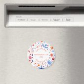 花の牧草地の水の色の保存日付 マグネット (インサイチュ (食洗機))