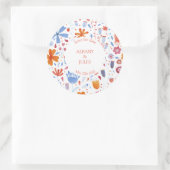 花の牧草地の水の色の保存日付 ラウンドシール (バッグ)