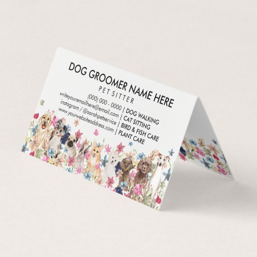 花の犬の子犬 名刺 (裏面)