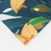 花の狐 フリースブランケット (角)